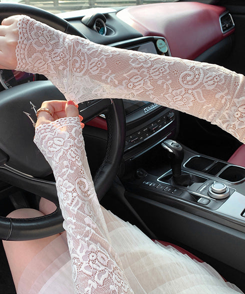 レースアームカバー レディース UVケア おしゃれ 腕カバー 指なし ロング手袋  可愛い クールアームカバー アウトドア 韓国風 腕用スリーブ お出かけ 自転車 88CXH-091