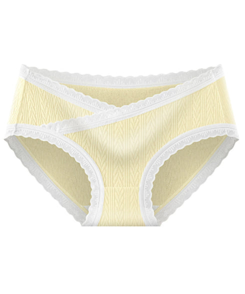 レース付き マタニティ ショーツ 妊婦用 可愛い マタニティインナー 産前産後ショーツ Vカット スタンダードショーツ 蒸れない 妊婦下着 お腹らくらくショーツ 88CXH-092