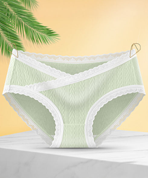 レース付き マタニティ ショーツ 妊婦用 可愛い マタニティインナー 産前産後ショーツ Vカット スタンダードショーツ 蒸れない 妊婦下着 お腹らくらくショーツ 88CXH-092