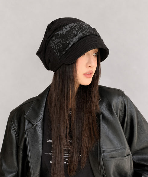 コーデュロイキャスケット風ワークキャップ レディース 大人かわいい 秋冬帽子 被りやすい 柄切替 つば付き帽子 韓国風 おしゃれ ぼうし 小顔 暖かい 柄キャップ 88CXH-101