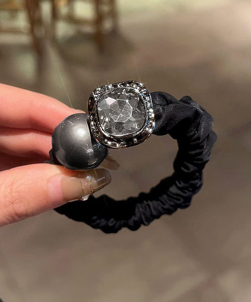 ビジュー付き ヘアゴム レディース 上品 おしゃれ ヘアアレンジ キラキラ ヘアアクセサリー 大粒フェイクパール 髪飾り 大人かわいい まとめ髪 韓国風 シンプル 88CXH-107