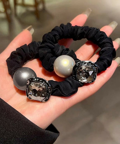 ビジュー付き ヘアゴム レディース 上品 おしゃれ ヘアアレンジ キラキラ ヘアアクセサリー 大粒フェイクパール 髪飾り 大人かわいい まとめ髪 韓国風 シンプル 88CXH-107