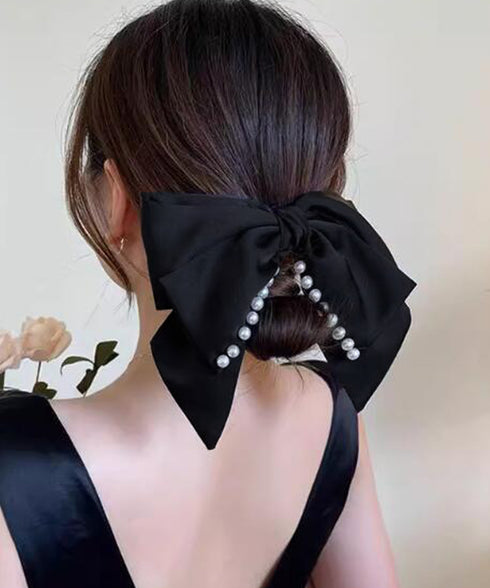 ビッグリボン バレッタ ヘアクリップ上品 おしゃれ ヘアアクセサリー レディース フェミニン まとめ髪 大人かわいい ヘアアレンジ 大きめ 髪飾り リボンクリップ 88CXH-108