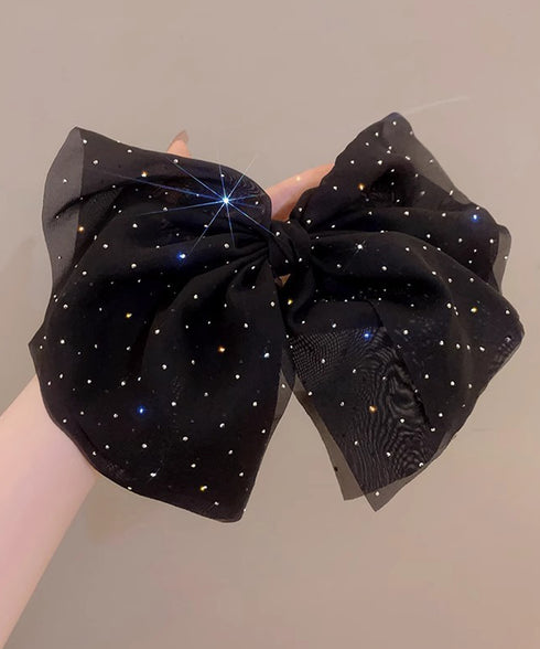 ビッグリボン バレッタ ヘアクリップ上品 おしゃれ ヘアアクセサリー レディース キラキラ まとめ髪 大人かわいい ヘアアレンジ 大きめ 髪飾り リボンクリップ 88CXH-111