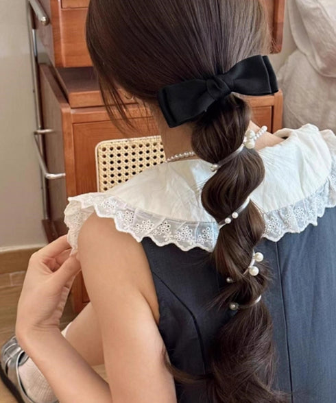 リボン コイルポニー 簡単 コイルアップ 大人かわいい スパイラルヘアゴム フェミニン ヘアアレンジ エレガント ヘアアクセサリー 韓国風ポニーテール おしゃれ 88CXH-112