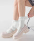 レースリボン ソックス レディース 靴下 可愛い フリルソックス ガーリー靴下 カジュアル ミドルソックス 春夏秋冬 おしゃれ ソックス 白黒 10代20代 学生 88CXH-116