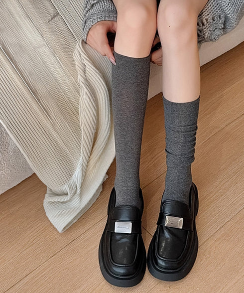 ハイソックス レディース ロングソックス おしゃれ 靴下 美脚 スクールソックス 可愛い カジュアルソックス 伸縮性 トレンド 靴下 秋冬 シンプル 無地ソックス 88CXH-122