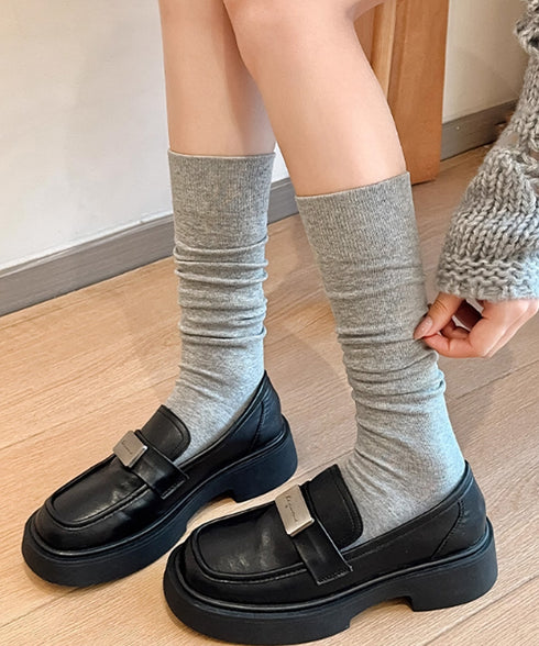 ハイソックス レディース ロングソックス おしゃれ 靴下 美脚 スクールソックス 可愛い カジュアルソックス 伸縮性 トレンド 靴下 秋冬 シンプル 無地ソックス 88CXH-122
