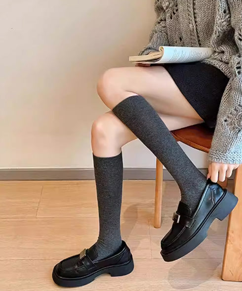 ハイソックス レディース ロングソックス おしゃれ 靴下 美脚 スクールソックス 可愛い カジュアルソックス 伸縮性 トレンド 靴下 秋冬 シンプル 無地ソックス 88CXH-122