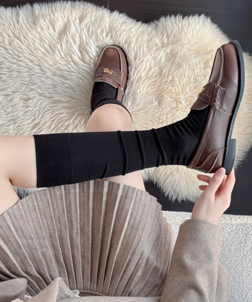 ハイソックス レディース ロングソックス おしゃれ 靴下 美脚 スクールソックス 可愛い カジュアルソックス 伸縮性 トレンド 靴下 秋冬 シンプル 無地ソックス 88CXH-122