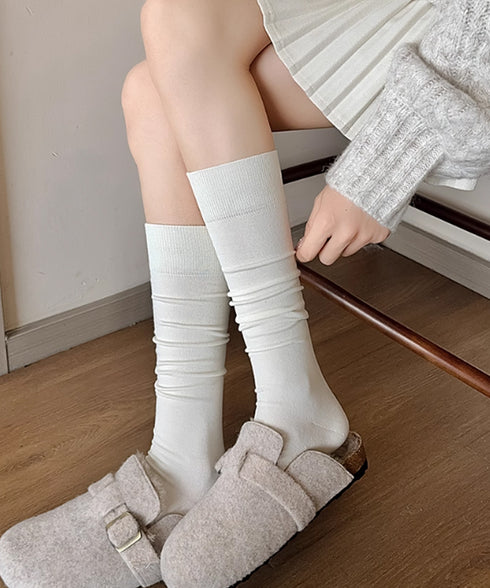 ハイソックス レディース ロングソックス おしゃれ 靴下 美脚 スクールソックス 可愛い カジュアルソックス 伸縮性 トレンド 靴下 秋冬 シンプル 無地ソックス 88CXH-122