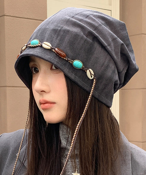 装飾付き ルーズキャップレディース 小顔 おしゃれ 紐付き ワッチ風キャップ 被りやすい 帽子 韓国ファッション 大人カジュアル ぼうし 可愛い ゆる帽子 レトロ 88CXH-126