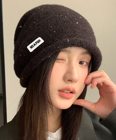 ニット帽子 ロゴ ニットビーニー 小顔 レディース 可愛い ワッチキャップ 被りやすい ニット帽 韓国ファッション 大人カジュアル 秋冬帽子 折り返し 暖かい 88CXH-127