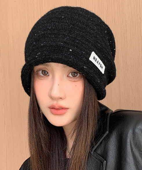 ニット帽子 ロゴ ニットビーニー 小顔 レディース 可愛い ワッチキャップ 被りやすい ニット帽 韓国ファッション 大人カジュアル 秋冬帽子 折り返し 暖かい 88CXH-127