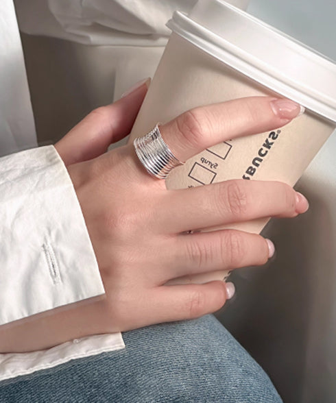 ワイドリング レディース 指輪 韓国風 大人可愛い テクスチャーリング プチプラ 太めリング おしゃれ 指輪 シルバー ゴールド 幅広リング トレンド 10代 88CXH-132