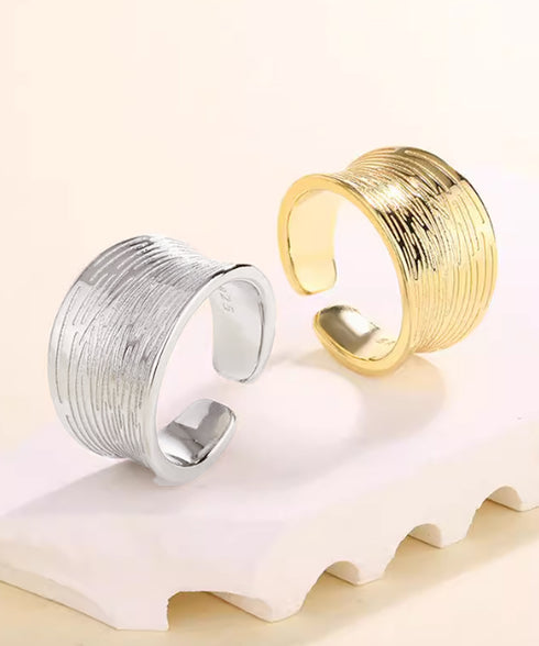 ワイドリング レディース 指輪 韓国風 大人可愛い テクスチャーリング プチプラ 太めリング おしゃれ 指輪 シルバー ゴールド 幅広リング トレンド 10代 88CXH-132