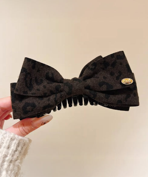 レオパード柄 ファブリックバナナクリップ おしゃれ ヘアアクセサリー レディース ヘアクリップ ヒョウ柄まとめ髪 大人かわいい ヘアアレンジ フェミニン簡単髪留め 88CXH-133