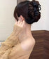 フリルリボン バンスクリップ ヒョウ柄 レディース おしゃれ ヘアクリップ レオパード柄 ヘアアレンジ 大人かわいい 簡単まとめ髪 フェミニン ヘアアクセサリー 88CXH-136
