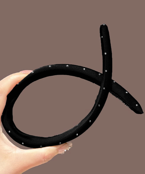 スタッズ付き サテンカチューシャ 韓国風 おしゃれ 清楚カチューシャ レディース 大人可愛い ヘアアクセサリー 痛くない 髪飾り シンプル ヘアアレンジ トレンド 88CXH-139