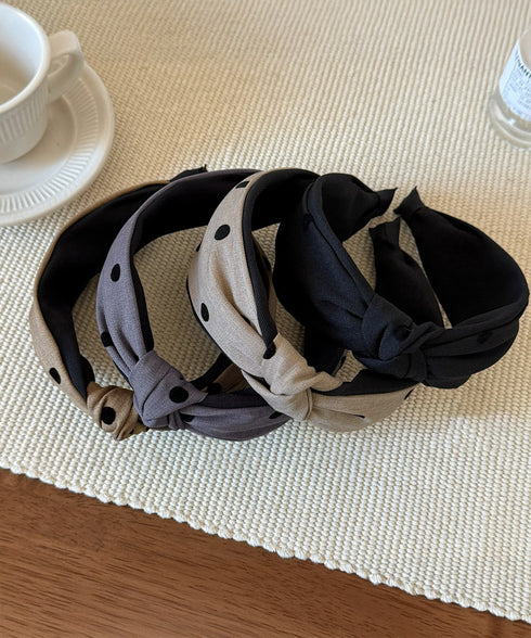 ドット柄 ねじり ワイドカチューシャ小顔 おしゃれ 幅広カチューシャ レディース 大人可愛い ヘアアクセサリー 痛くない 髪飾り シンプル ヘアアレンジ トレンド 88CXH-140