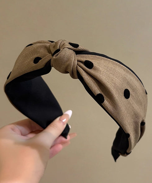 ドット柄 ねじり ワイドカチューシャ小顔 おしゃれ 幅広カチューシャ レディース 大人可愛い ヘアアクセサリー 痛くない 髪飾り シンプル ヘアアレンジ トレンド 88CXH-140