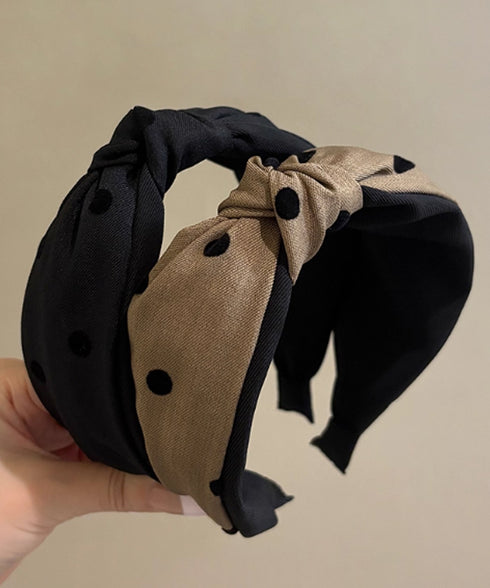 ドット柄 ねじり ワイドカチューシャ小顔 おしゃれ 幅広カチューシャ レディース 大人可愛い ヘアアクセサリー 痛くない 髪飾り シンプル ヘアアレンジ トレンド 88CXH-140