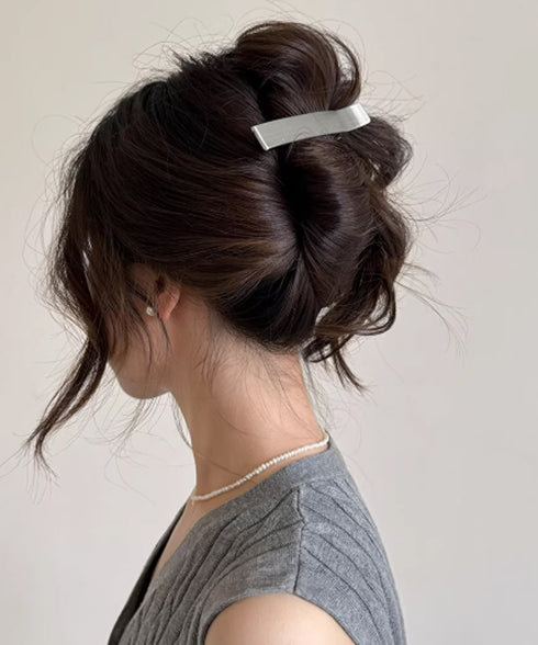 ダッカール ヘアクリップ上品ヘアアレンジ 大人可愛い くちばしクリップ きれいめ メタルヘアクリップ 大きめ 韓国風 簡単髪留め フェミニンまとめ髪 結婚式高見え 88CXH-142