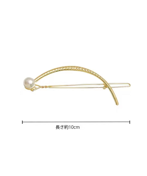 お洒落 上品 パール調バレッタ レディース ヘアアクセサリー きれいめ ヘアアレンジ 韓国ファッション 簡単髪留め フェミニン まとめ髪 大人かわいい 88CXH-145