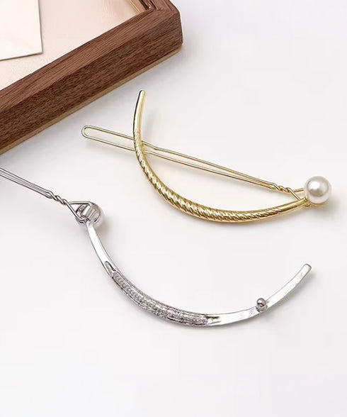 お洒落 上品 パール調バレッタ レディース ヘアアクセサリー きれいめ ヘアアレンジ 韓国ファッション 簡単髪留め フェミニン まとめ髪 大人かわいい 88CXH-145