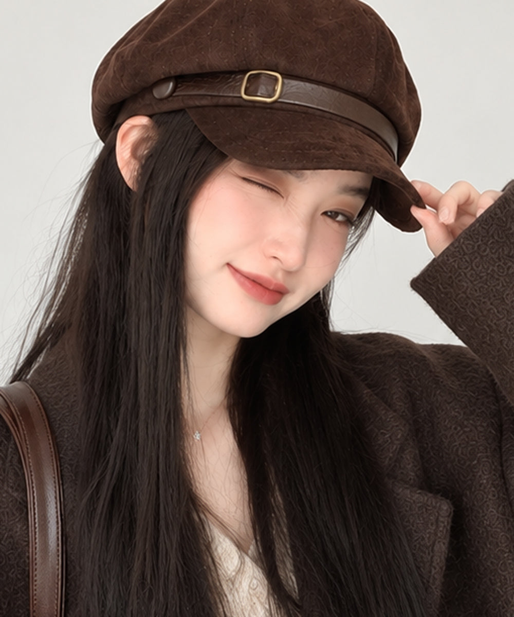 スエード調 マリンキャスケット 小顔