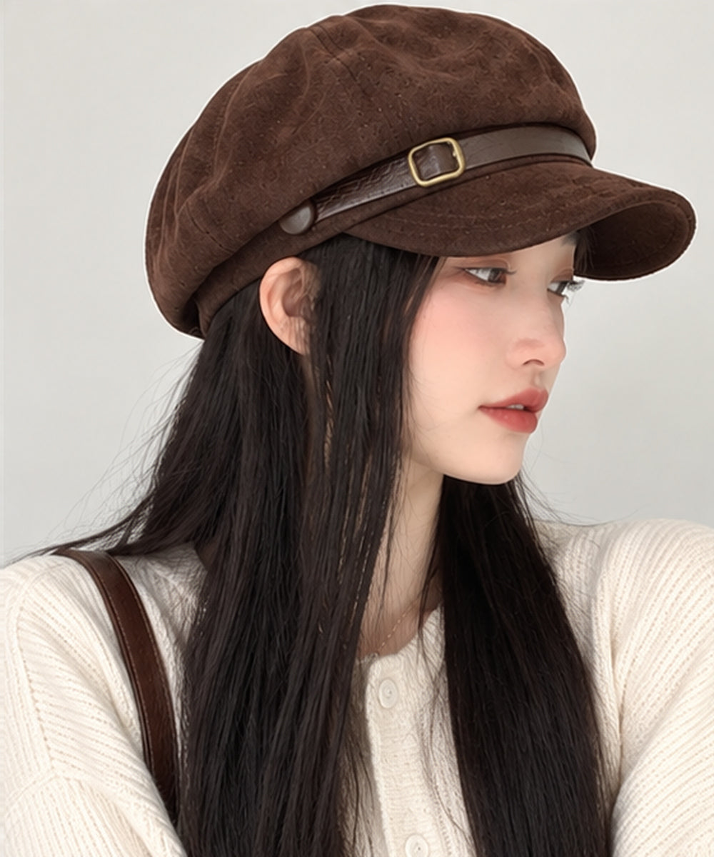 スエード調 マリンキャスケット 小顔