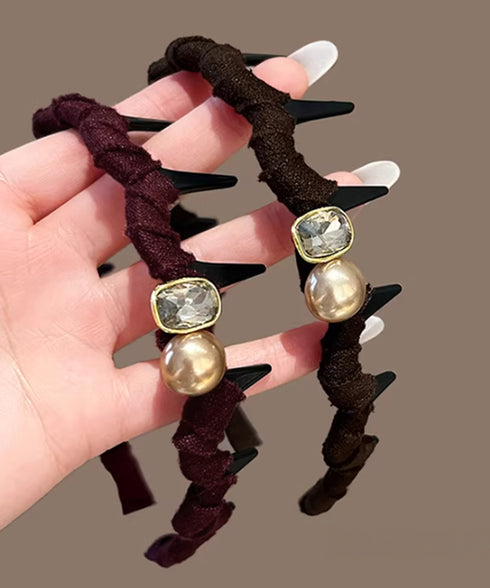 ビジュー装飾 カチューシャ 小顔 髪留め おしゃれ 清楚カチューシャ レディース 大人可愛い ヘアアクセサリー 痛くない 髪飾り シンプル ヘアアレンジ トレンド 88CXH-155