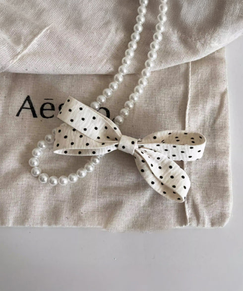 ドット柄 リボンヘアクリップ 大人可愛い おしゃれ ヘアアクセサリー レディース ヘアクリップ 清楚 まとめ髪 大人かわいい ヘアアレンジ フェミニン 簡単髪留め 88CXH-157