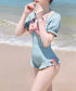 ギンガムチェック リボン ワンピース水着 大人可愛い 水着 レディース スイムウェア 露出控えめ フリル水着 ホルターネック ビーチウェア バックシャン 海外旅行 88CXH-161