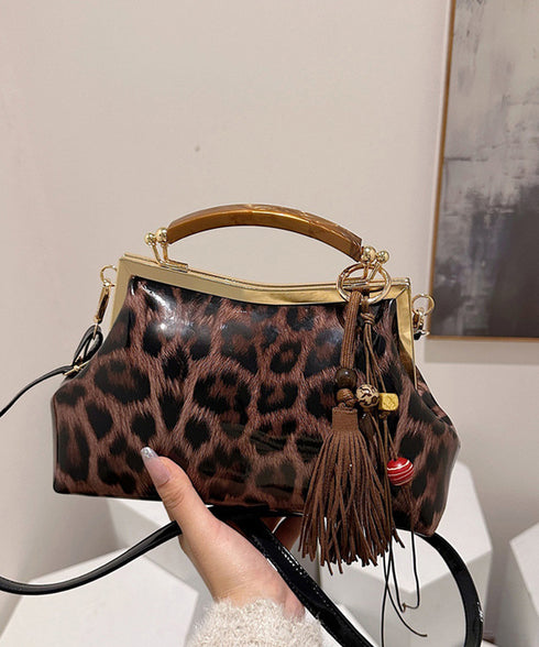 レオパード柄 2WAYショルダーバッグ タッセルチャーム付きハンドバッグ ヒョウ柄 肩掛けバッグ レディース おしゃれ 斜め掛けかばん 大人カジュアル 秋冬新作 88CXH-183