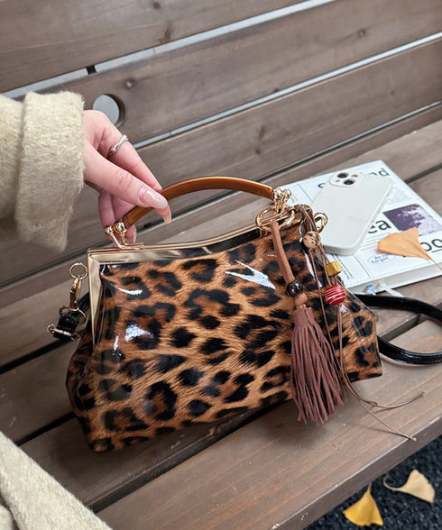 レオパード柄 2WAYショルダーバッグ タッセルチャーム付きハンドバッグ ヒョウ柄 肩掛けバッグ レディース おしゃれ 斜め掛けかばん 大人カジュアル 秋冬新作 88CXH-183