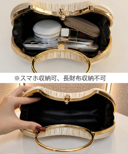 パーティバッグ 結婚式 クラッチバッグ おしゃれ サテンプリーツ ハンドバッグ キラキラ ミニチェーンバッグ 斜めがけ ショルダーバッグ 小さめ鞄 フォーマル 88CXH-190