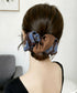 異素材ミックス ボリュームシュシュ 上品 レディース 大人可愛い きれいめ ヘアゴム バイカラー ヘアアクセサリー おしゃれ ヘアアレンジ 簡単 まとめ髪 韓国風 88CXH-198