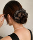異素材ミックス ボリュームシュシュ 上品 レディース 大人可愛い きれいめ ヘアゴム バイカラー ヘアアクセサリー おしゃれ ヘアアレンジ 簡単 まとめ髪 韓国風 88CXH-198