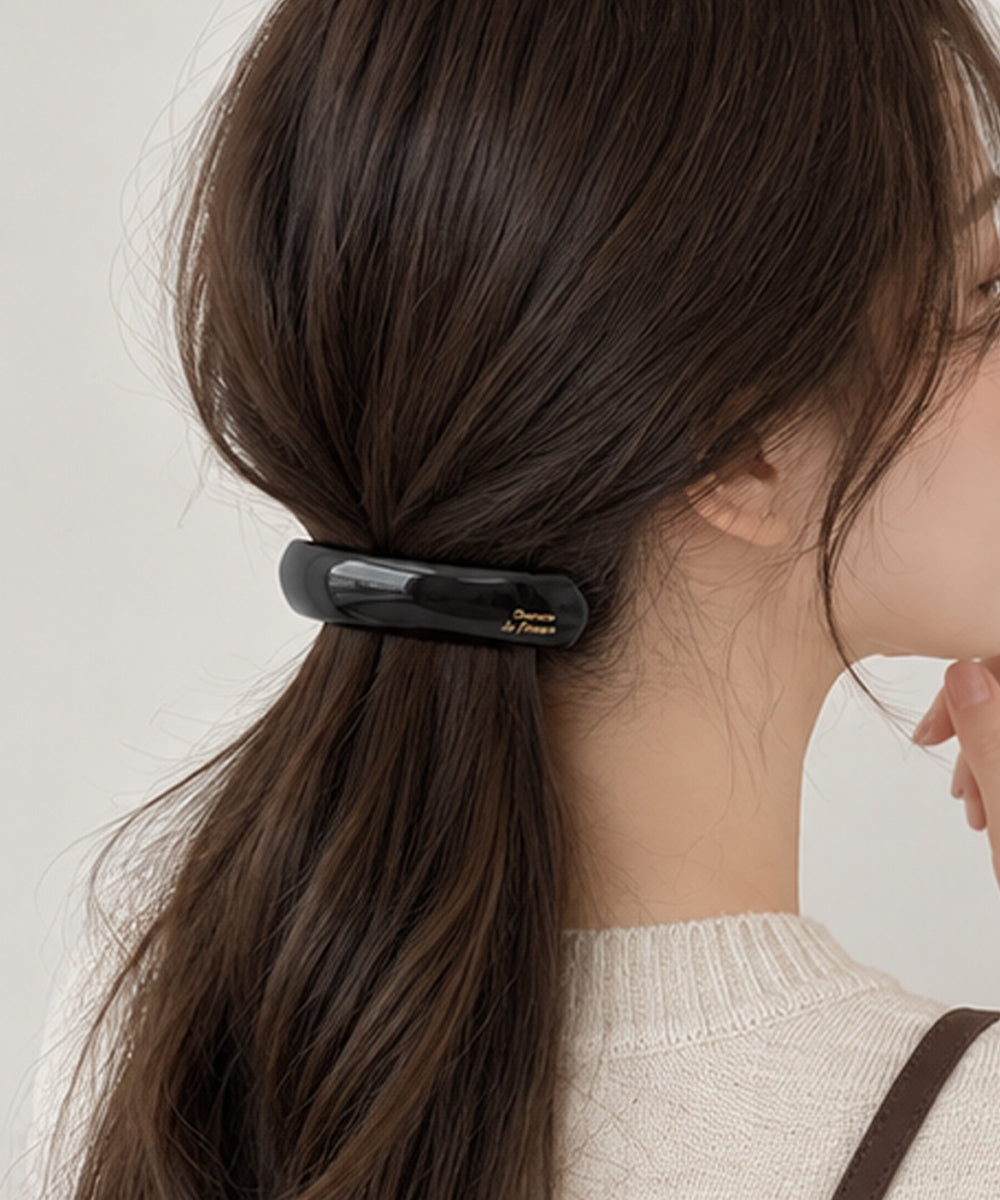 マーブル柄 バレッタ ヘアクリップ 上品