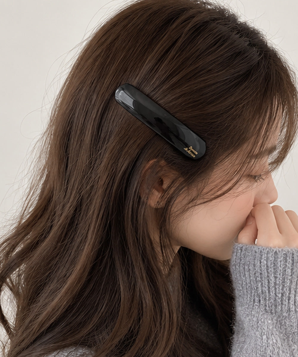 マーブル柄 バレッタ ヘアクリップ 上品
