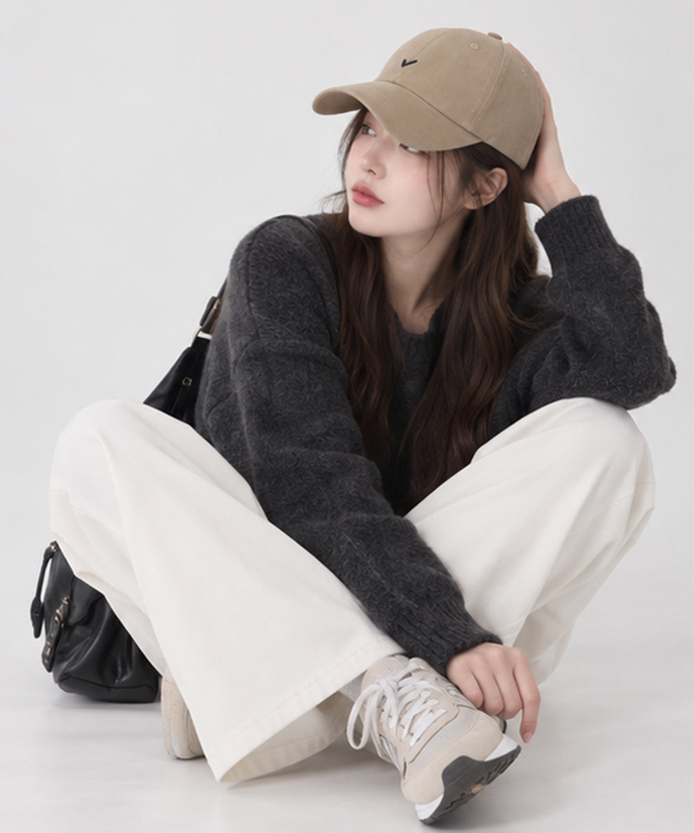 ワンポイント刺しゅう ベーシックキャップ