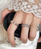 オープンリングセット フェイクパール指輪 重ね付けリング レディース プチプラジュエリー 結婚式 キラキラ お洒落アクセサリー 2点セット 韓国風リングプレゼント 89HANSHA-001