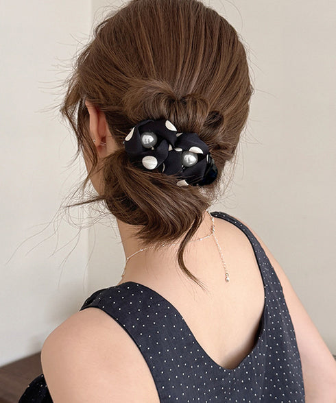 フラワーヘアバンスクリップ 簡単まとめ髪 レディース ヘアクリップ 大人上品 きれいめ ヘアアクセ 韓国風 フェイクパール飾り ヘアアクセサリー雑貨 フェミニン 89HSH-001