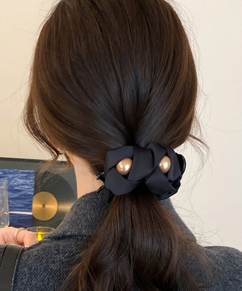 フラワーヘアバンスクリップ 簡単まとめ髪 レディース ヘアクリップ 大人上品 きれいめ ヘアアクセ 韓国風 フェイクパール飾り ヘアアクセサリー雑貨 フェミニン 89HSH-001