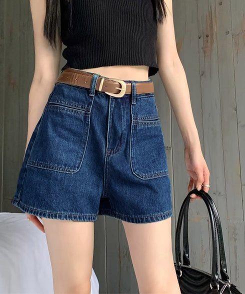 デニムショートパンツ ハイウエスト美脚夏 レディースパンツ ミニデニム ボトムス 大人カジュアル デニム短パン ホットパンツ 脚長 おしゃれ ジーパン オルチャン 89LUANXI-001