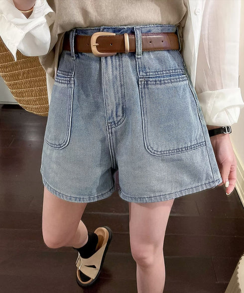 デニムショートパンツ ハイウエスト美脚夏 レディースパンツ ミニデニム ボトムス 大人カジュアル デニム短パン ホットパンツ 脚長 おしゃれ ジーパン オルチャン 89LUANXI-001