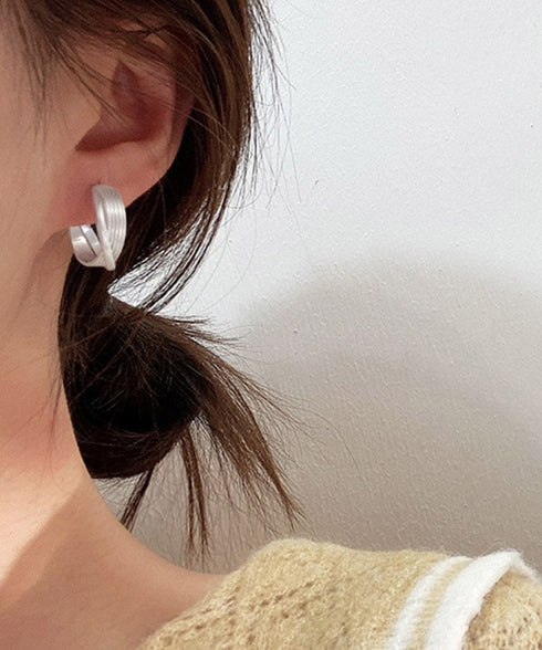フープピアス C型スタッドピアス 両耳用 ミニマルピアス レディース アクセサリー プチプラ 大人上品ピアス シルバー お洒落 軽いピアス シンプル耳飾り 韓国風 89NAIMI-001