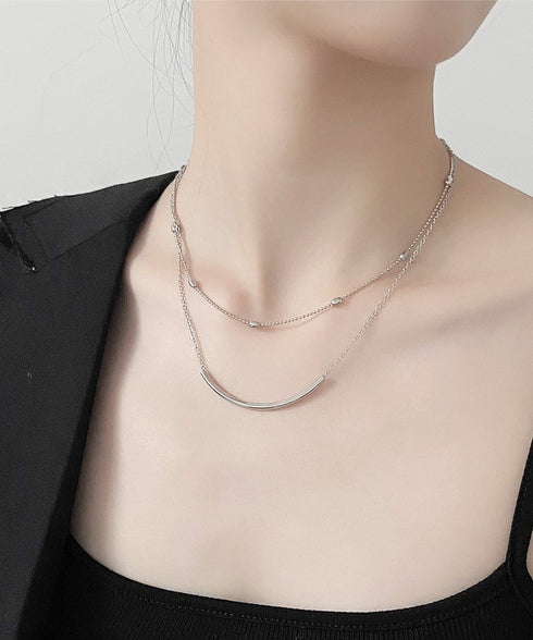 2連チェーンネックレス レディース 上品 ネックレス 韓国ファッション アクセサリー 可愛い オシャレ シンプル プチプラ 軽量 オフィスカジュアル ゴールド 89YIYUAN-002