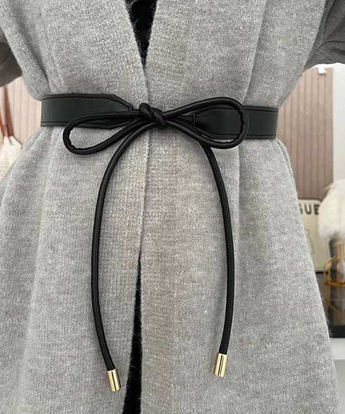 細ベルト リボン結び ウエストマーク 韓国風フェイクレザースリムベルト レディース シンプル カジュアル 大人上品 オールシーズン フリーサイズ服飾雑貨小物 89YUNTU-022